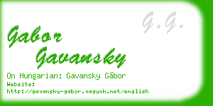 gabor gavansky business card