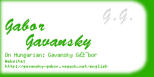 gabor gavansky business card